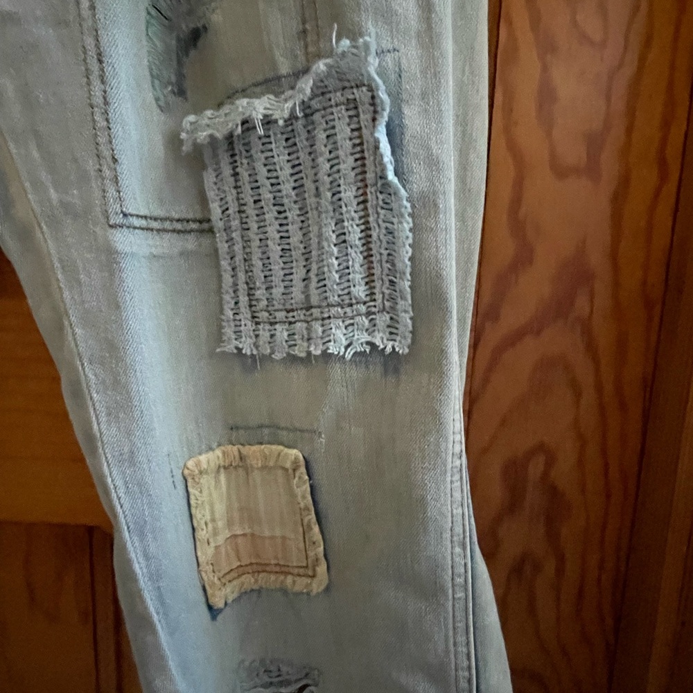 NEW POL Light Blue Patchwork Jeans! SZ Med - Picture 4 of 16